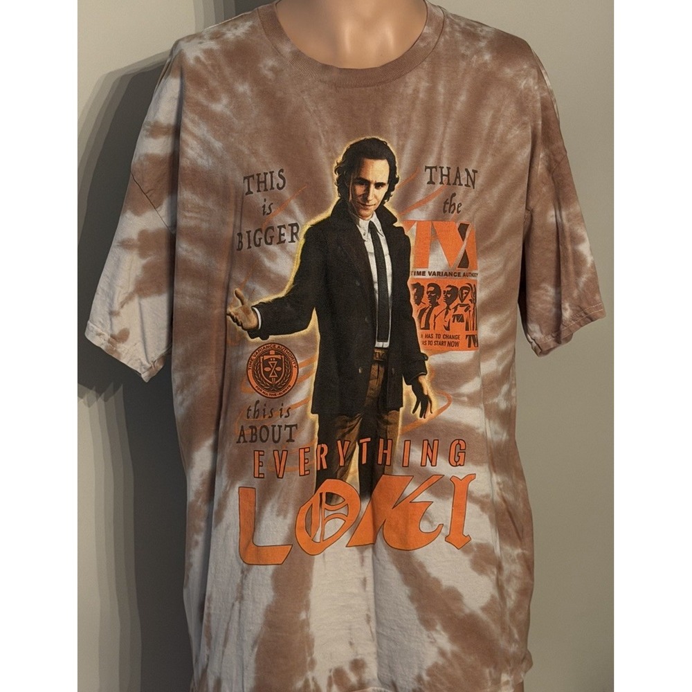 Loki Marvel TVA Tie Dye Graphic T-Shirt Mens XL Tom Hiddleston Avengers Movies